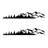 2X RV Motorhome Side Body Window Bumper Sticker Large Mountain Tree Decal Sticker Decoration for Car RV Truck