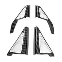 For 11Th Gen Honda Civic 2022 Carbon Fiber Car Door Window A Pillar Speaker Cover Trim Frame Sticker Decor Accessories