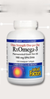 Natural Factors, Rx Omega-3 Ultra Concentrated Formula with Vitamin D3,150 Capsules