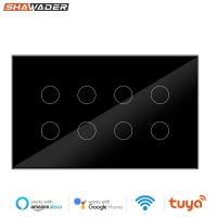 Smart WIFI Touch Light Wall Switch Interruptor Glass Panel 8/10 Gang 147*86mm Tuya smart Life Compatible With Alexa Google Home