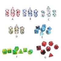 +‘； 7Pcs/Set Acrylic Dice Set Different Shapes Digital Dice For RPG  DND Board Game Role Playing Games