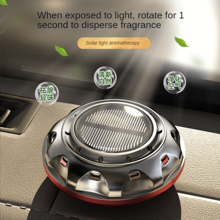 Solar-powered Automatic Rotating Car Air Freshener for Car Interior with  Control Panel and Fashionable Design, Automotive Fragrance Ornament for Car  Dashboard, Solar Energy Charging, Air Fresheners