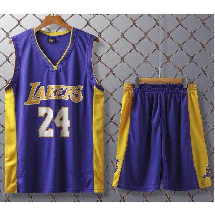 ขายเสื้อผ้าบาสเกตบอลสูง-nba-lakers-jersey-24-kobe-bryant-jersey-kids-tops-shorts-jersey-set-children-basketball-uniform-jersi