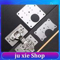 JuXie store 10X Furniture Cabinet Wardrobe Door Mounting Spacers Repair Household Hardware Hinge Fixing Plate Plastic Stainless Steel Panel