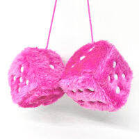 แฟชั่นรถดูกระจกแขวนจี้คู่ Fuzzy Plush Dice Auto Home Decor เครื่องประดับรถอุปกรณ์เสริมภายในแขวน Decor-SJK STORE