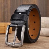 [LFMB]cow genuine leather luxury strap male belts for men new fashion classice vintage pin buckle leather belt male belt men