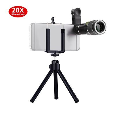 20X Long Focus Mobile Phone Lens 20X Mobile Phone Telescope HD Camera Clip Telescope Lens External Zoom Special Effect Lens