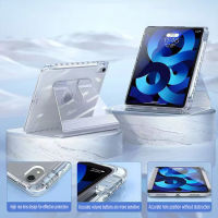 ช่องใส่ปากกาขวา gen10 Air4 Air5 10.9 gen7/gen8/gen9 10.2 360°rotation Crystal Bending Resistance Case for เคสไอแพด หลังใส