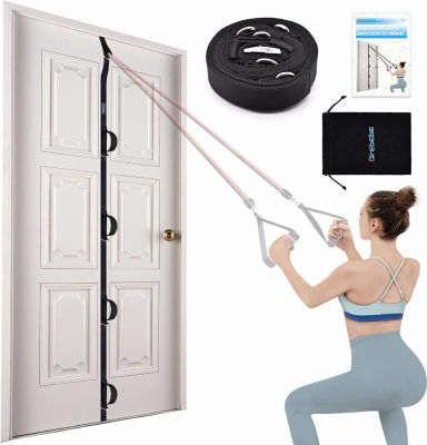 Brebebe Door Anchor Strap for Resistance Bands Exercises, Multi Point Anchor Gym Attachment for Home Fitness, Portable Door Band Resistance Workout Equipment, Easy to Install, Punch-Free, Nail-Free 3 pc set (Only Door Anchor)