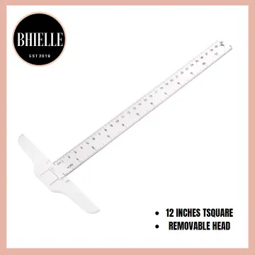 30cm/12 plastic t-square metric ruler cm/inch