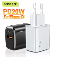 【▤】 C&amp;T e-Mart Essager 20W USB Type C Charger สำหรับ12 Pro Max Mini Quick Charge 3.0 QC PD USBC USB-C Fast Charging Travel Wall Charger