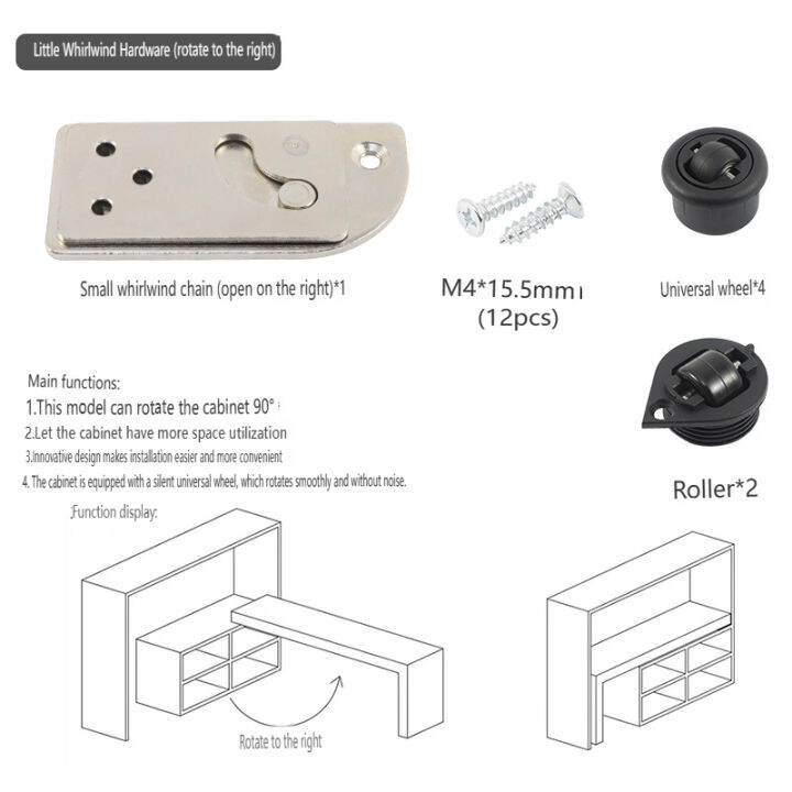 Furniture Folding Rotating Table Desk Dining Table Storage Table Mobile