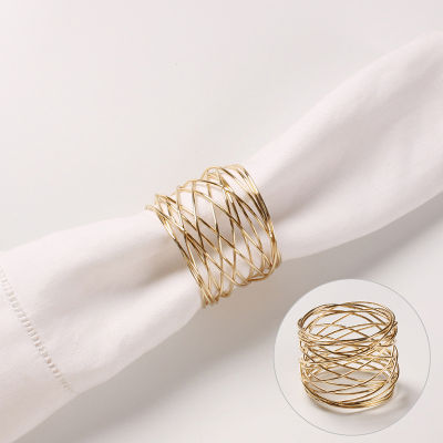 yizhuoliang แหวนผ้าเช็ดปากสีทองกว้างโลหะ CROSS Hollow Sliver ผู้ถือผ้าเช็ดปากสำหรับตาราง