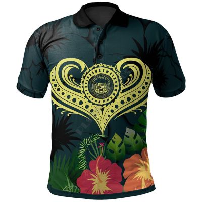 【high quality】  Hawaiian Style Printed Button Polo Shirt, Mens Wear, Fashionable Short Sleeves, Oversized in Summer 2023