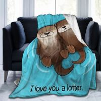 （in stock）Kawaii Sea Otters Flannel blanket, comfortable office sofa lunch blanket, super soft and warm baby gift（Can send pictures for customization）