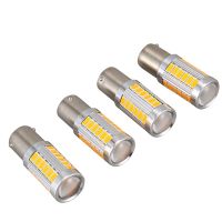 16ชิ้นสีเหลืองอำพัน1156PY BAU15S PY21W LED 33SMD รถยนต์หางเลี้ยวเบรกย้อนกลับสัญญาณหลอดไฟ Y