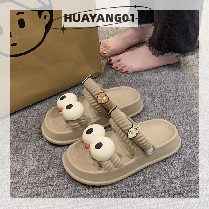 huayang01-2023ตาใหญ่น่ารักการ์ตูนผู้หญิง2023-รองเท้าแตะใส่เดินในบ้านกลางแจ้ง-eva-ฤดูร้อนรองเท้าแตะด้านล่างหนา