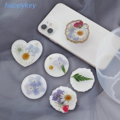 ❆△ HAP Round Phone Grip Epoxy Resin Mold Silicone Phone Socket Circle Resin Molds Tools