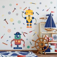 ❏๑☃ Zsz1736 new robot screwdriver wall stickers creative contracted sitting room the bedroom decorates children room wall