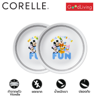 Corelle ชุดจานอาหารรุ่น Mickey PlayWfriendsขนาด 10 นิ้ว (25.5 ซม.) จำนวน 2 ชิ้น /C-03-110-PWF-2/TH