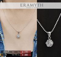 Eramyth J.(เอรามิท). สร้อยคอ เงินแท้ + จี้ ดอกไม้ ฝังเพชรสวิส CZกลม สินค้ามาตรฐานส่งออก