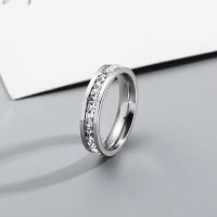 Cincin Bahan Titanium Steel Warna Silver a Hip hop Korea Untuk Uni