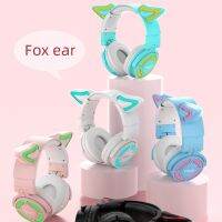 YK-069 Fox Ear Fone หูฟังครอบหูพร้อมไมโครโฟน Headphone Gaming หูฟังบลูทูธไร้สายหูฟังหูฟังสำหรับเป็นของขวัญน่ารักเด็กผู้หญิง