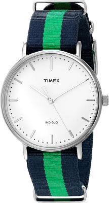 Timex Unisex Fairfield 41mm Watch Blue/Green Stripe