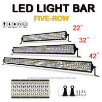 สายไฟ LED 42 นิ้วสำหรับ Jeep worklight ไฟสปอร์ตไลท์รถยนต์ Led work light bar ไฟ led 24v รถ บรรทุก สปอร์ตไลท์รถไถ