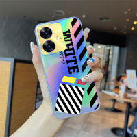 Volans สำหรับ Realme C11 C30 C53 C55นาร์โซ N53การ์ตูนสุดหรูของ WTE Micky Label เคสโทรศัพท์สลายเลเซอร์เรนโบว์บางเฉียบ TPU นุ่มขอบเคสกันกระแทกมีสีสันในตัวฝาครอบเคสบัตรเลเซอร์