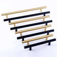 ✇☫№ Gold Kitchen Door T Bar Straight Handle Knobs Cabinet Pull Diameter 10mm Stainless Steel Handles Furniture Handle