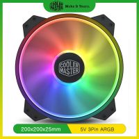 Master ทำความเย็น MF200 ArBB 20ซม. 5V 3ขาเคสคอมพิวเตอร์พัดลมทำความเย็น PC RGB พัดลมไร้เสียงต่อนาที CPU พัดลมกล่องทำความเย็นน้ำ J76