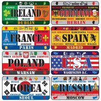 o7Yy National Flag Metal Tin Sign Vintage Poster France Spain USA License Plate for Bar Home Re rkg Size: 20cm X 30cm（Contact the seller, free customization）