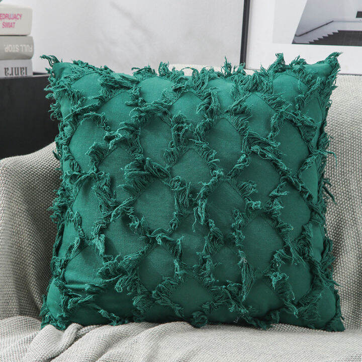 solid-color-pillowcase-plush-pillowcase-cushion-case-tassels-pillow-cover-double-sided-pillow-cover-living-room-cushion