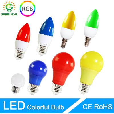 LED Lamp E27 E14 3W 5W 7W RGB Led Bulb A60 A50 G45 C35 Led candle Light Colorful SMD 2835 A C 220V 240V Flashlight Globe Bulb
