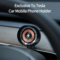 สำหรับ Tesla รุ่น3 Y ที่จับ Iphone สำหรับเครื่องชาร์จแบตเตอรี่ไร้สายแม่เหล็กที่ชาร์จ13 Phone 14 12รถยนต์