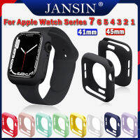 เคส สำหรับ for Apple Watch 7 41mm 45mm เคสซิลิโคน ป้องกัน สำหรับ apple Watch Series 7 6 SE 5 4 3 2 1 41mm 44mm เคสซิลิโคนเคลือบด้านอ่อน (ไม่มีหน้าจอ)