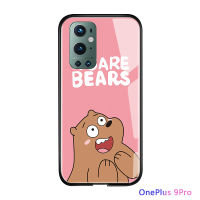 UCUCเคสมือถือ เคสโทรศัพท์ เคส OnePlus 9 Pro กรณี OnePlus9 Pro การ์ตูนหมี สำหรับสาว Soft Edge เคสมันวาวกระจกเทมเปอร์ฝาหลังปลอก