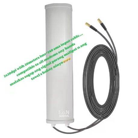 ♘2 x 20dbi (40 dbi) (20Meters Cable) Hybrid Panel Mimo Antenna High ...