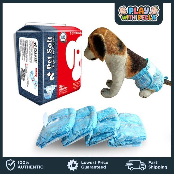 Pet Soft Unisex Dog Diaper Jeans Fashionable Denim Dog Diaper Unisex