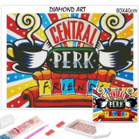 （Jinxiu cross-stitch） Central Perk ภาพวาดเพชรเพื่อนรายการทีวีรูปภาพโมเสคปักลายเพชรแบบเต็มรูปแบบ5มิติของขวัญชุดประดับผนังงานปักครอสติช DIY