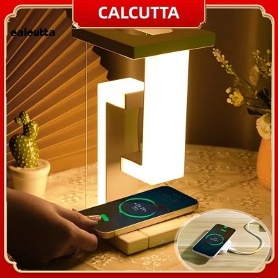 [calcutta] โคมไฟตั้งโต๊ะ LED 2-in-1 ไร้สาย 10W ควบคุมสัมผัส หรี่แสงได้ รับน้ําหนักได้มาก ชาร์จโทรศัพท์ได้ สําหรับบ้าน