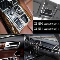 【hot】 Accessories X6 E70 E71 Car Door Audio Gearshift Air Conditioning Panel Armrest Cover Trim Stickers