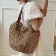Summer Straw Bags for Women Straw Shoulder Bags Rattan Woven Top Handle