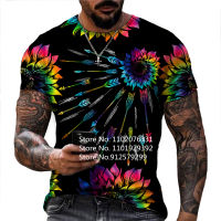 2023 NewColorful ดอกทานตะวัน3D T เสื้อ Harajuku Casual Men เสื้อผ้าดอกไม้พิมพ์เสื้อยืดแขนสั้น Top