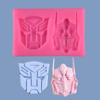 Transformer Robot Fondant Silicone Mold Biscuit Chocolate Mould Ultra-light Clay Mold DIY Cake Decoration Silicone Molds Bread  Cake Cookie Accessorie