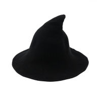 Wool Witch Magic Hat For Women Foldable Costume Cosplay Pointed Cap Knitted Bucket Fisherman Sun Hats