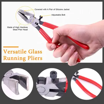 8 Inch Glass Breaker Plier Flat Nozzle Stained Glass Running Pliers Tools 