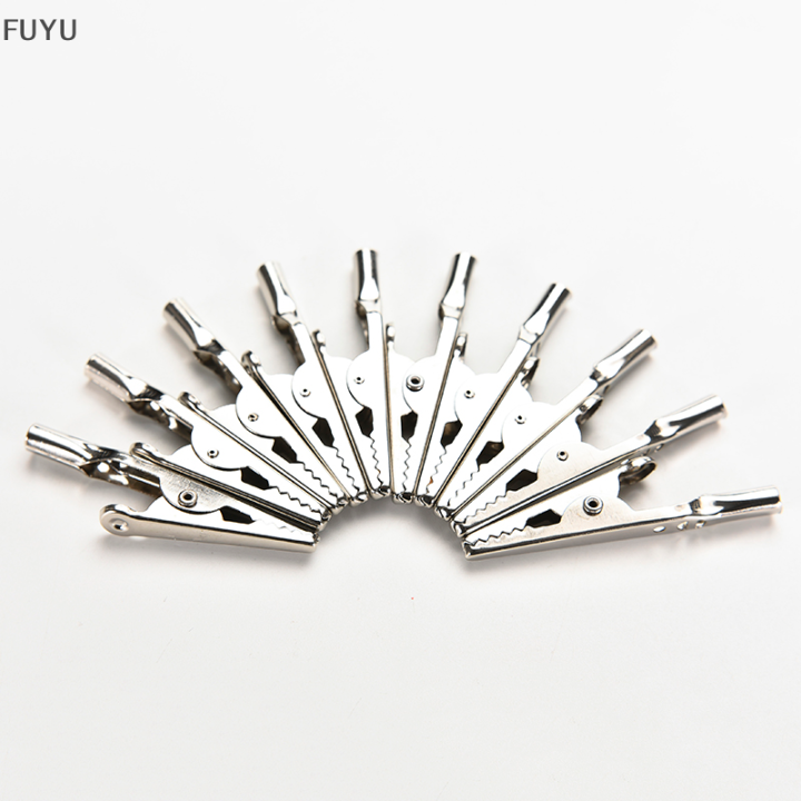 fuyu-10x-สแตนเลสสตีลคลิปทดสอบจระเข้จระเข้สายเคเบิลหัววัดสกรูยึด