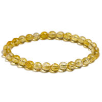 Natural Yellow Citrine Stone 6mm 8mm 10mm Beads celet Handmade Quartz Jewelry for Woman Men Uni Stretch Bangle Gift